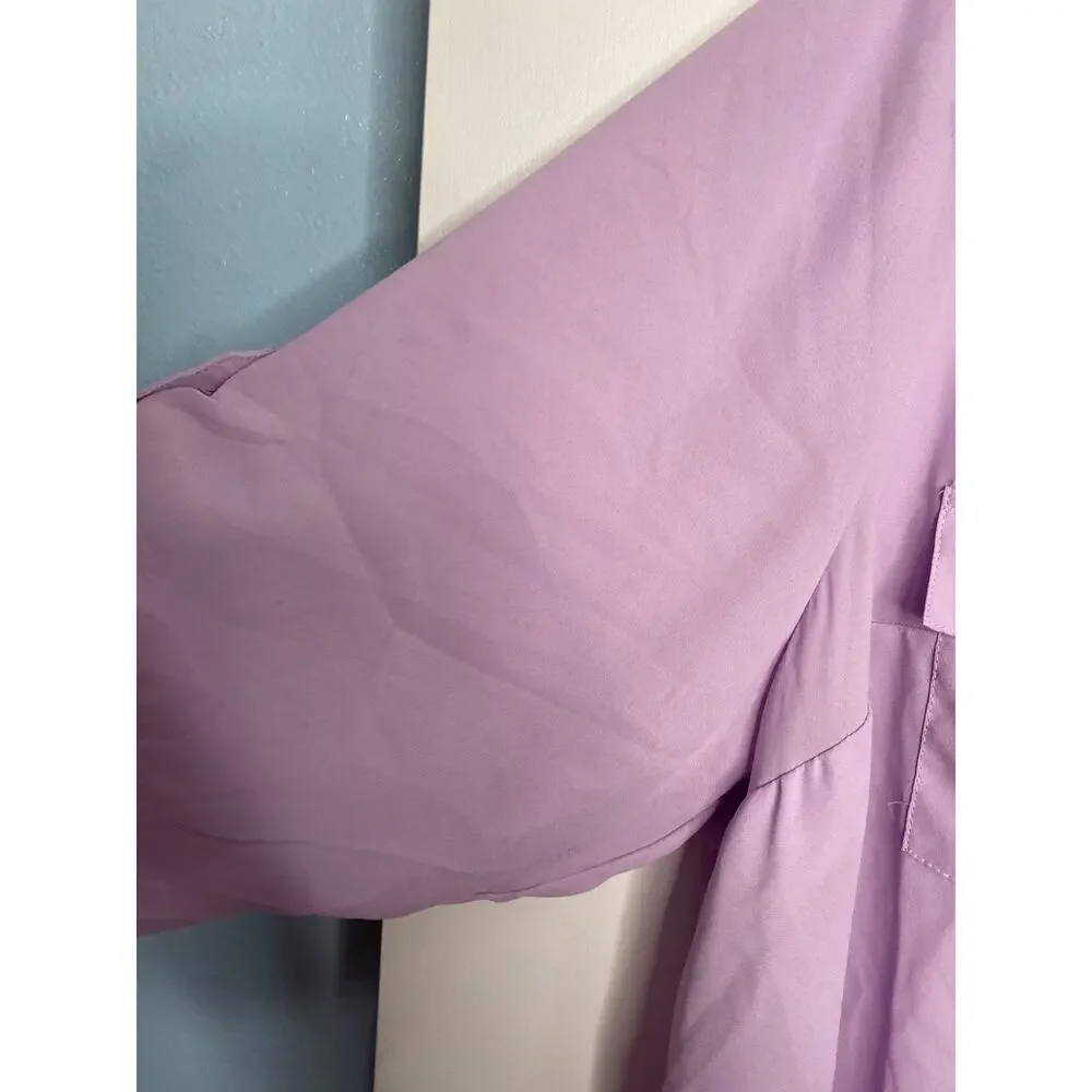 Torrid Harper Lilac Purple Roll-Tab Sleeve Blouse Size 3X - Picture 2 of 8